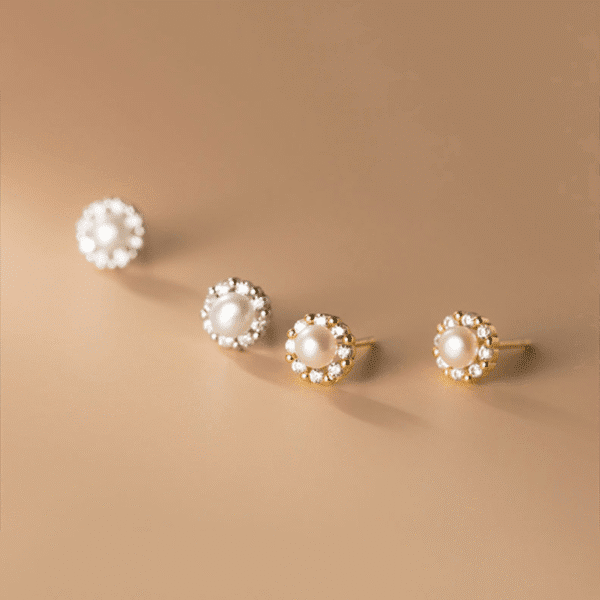 Alternative view of Pearl Stud Earrings