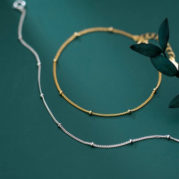 Alternative view of Minimalist Bead Chain Bracelet