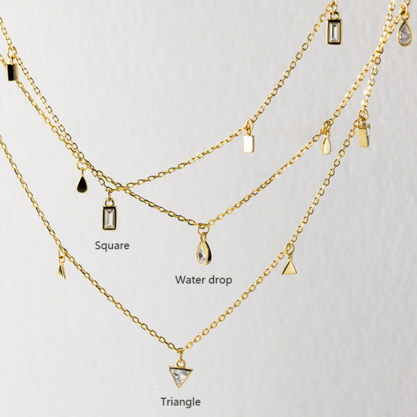 Alternative view of Crystal Trio Necklace Set