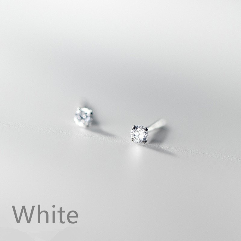 Mini Round Colorful Zircon Stud Earrings - Image 8