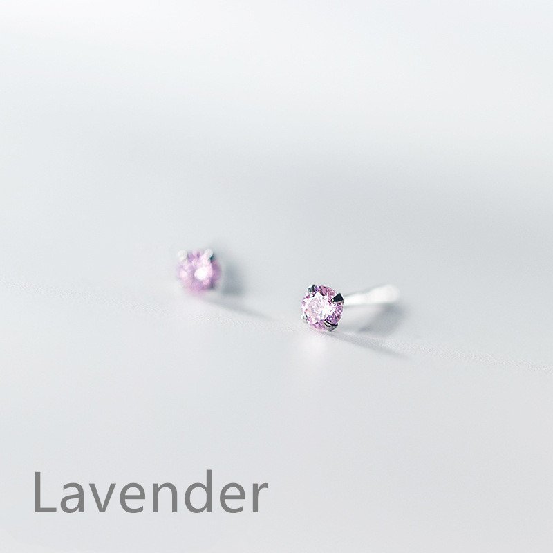 Mini Round Colorful Zircon Stud Earrings - Image 13