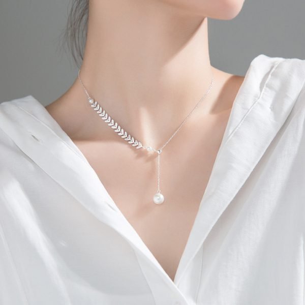 Alternative view of Wheat Ear Leaf Pearl Necklace