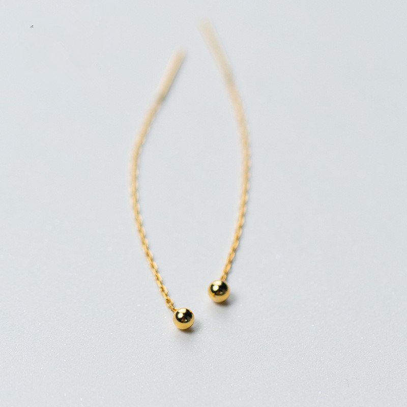 Round Gloss Bead Earrings - Image 2