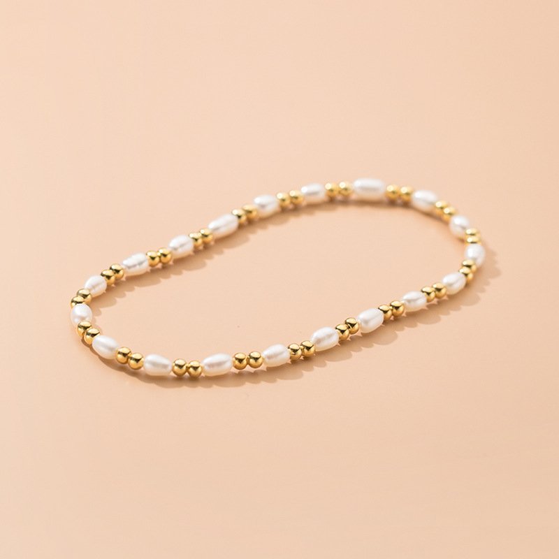 Golden Bead Pearl Bracelet - Image 5