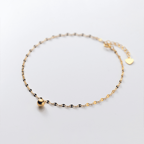 Alternative view of Golden Bead Anklet