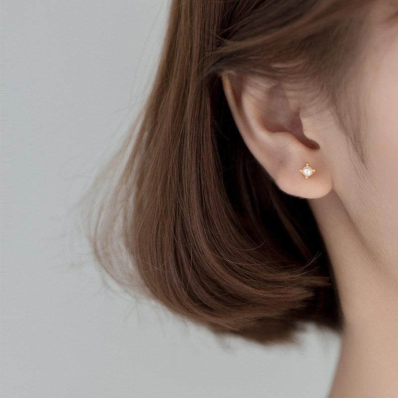 Mini Pearl Stud Earrings