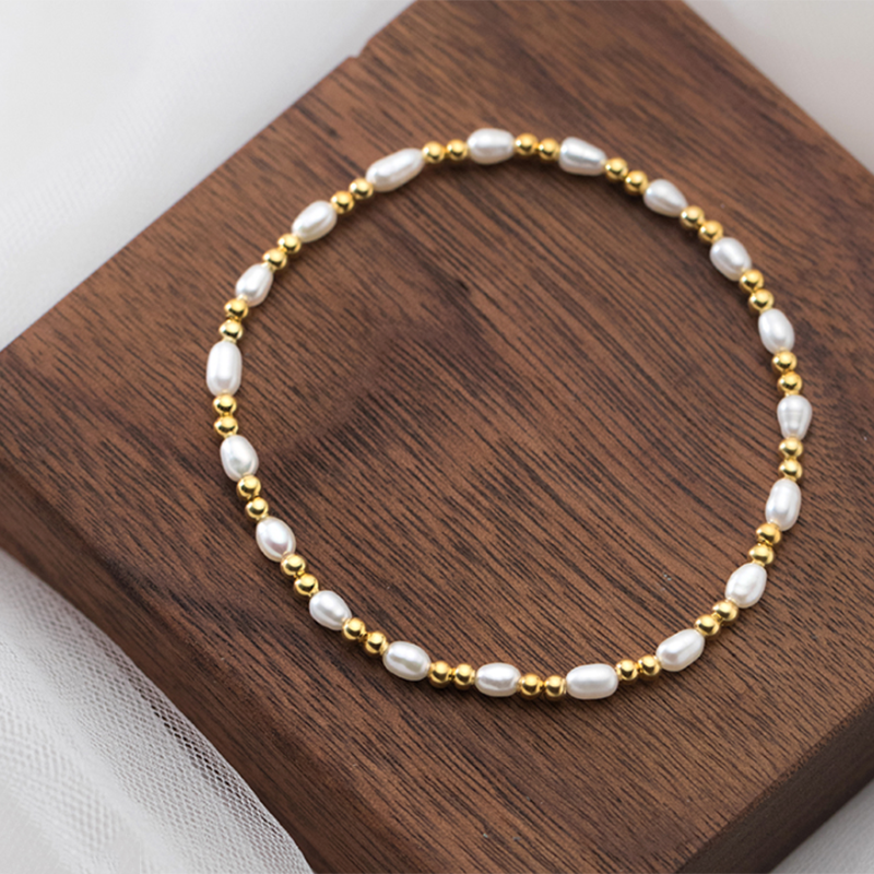 Golden Bead Pearl Bracelet - Image 6