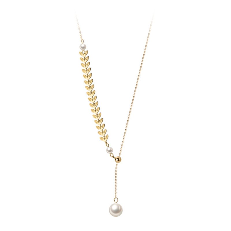 Wheat Ear Leaf Pearl Necklace - Image 10