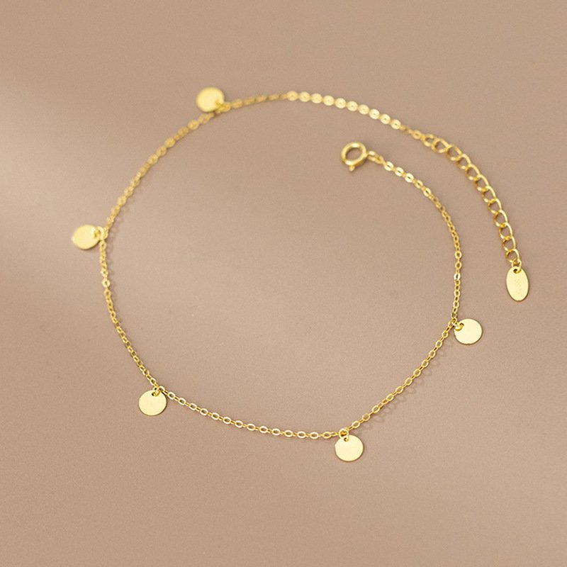 Simple Disc Link Chain Anklet - Image 6