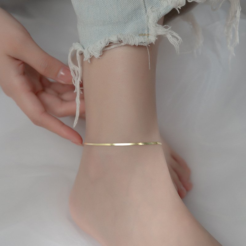 Simple Anklet In The Form Of A Snake Bone