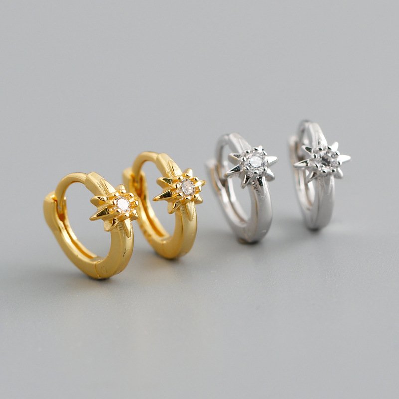 Zircon Star Hoop Earrings - Image 2