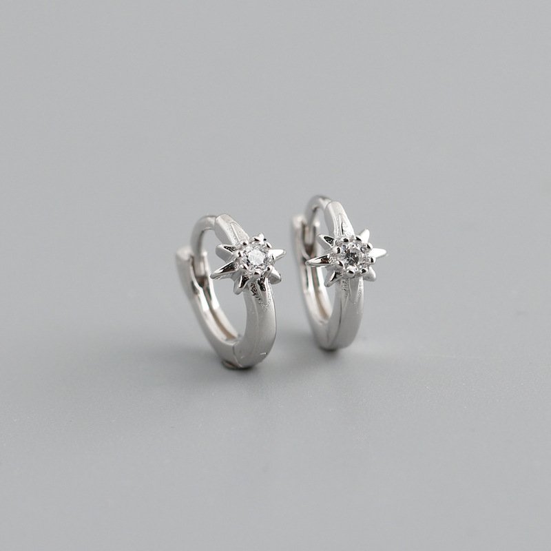 Zircon Star Hoop Earrings - Image 5