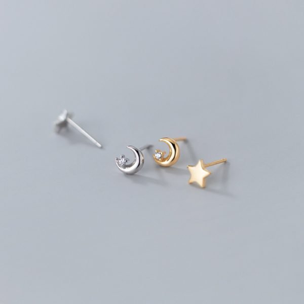 Alternative view of Star Moon Stud Earrings