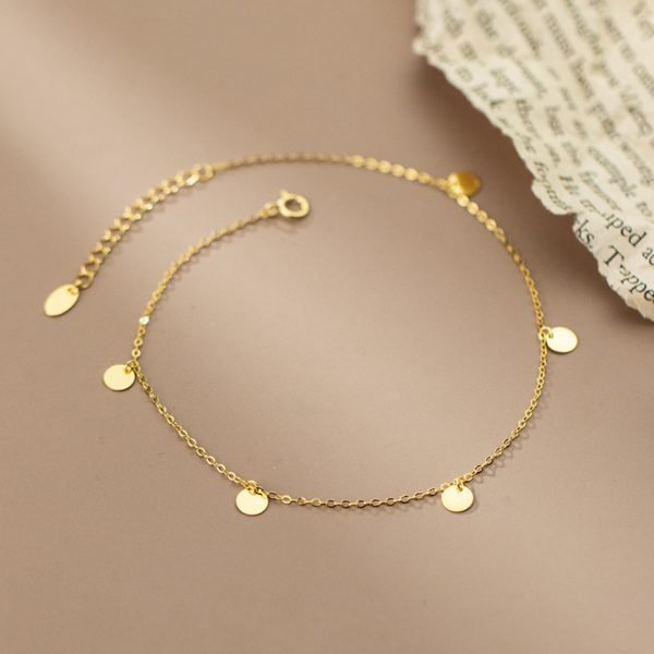 Alternative view of Simple Disc Link Chain Anklet