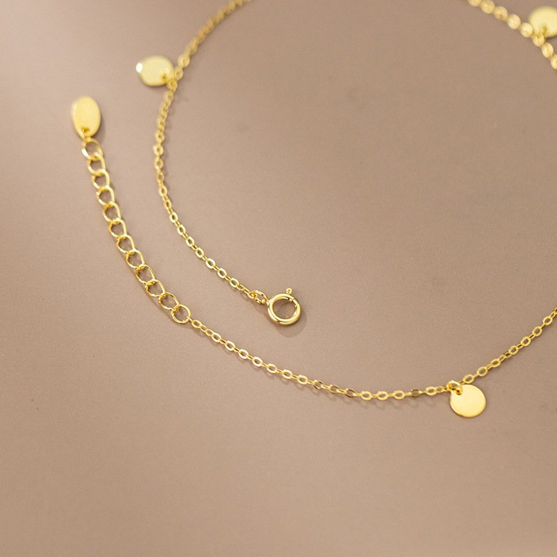 Simple Disc Link Chain Anklet - Image 4