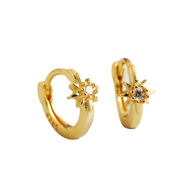Zircon Star Hoop Earrings - Image 7