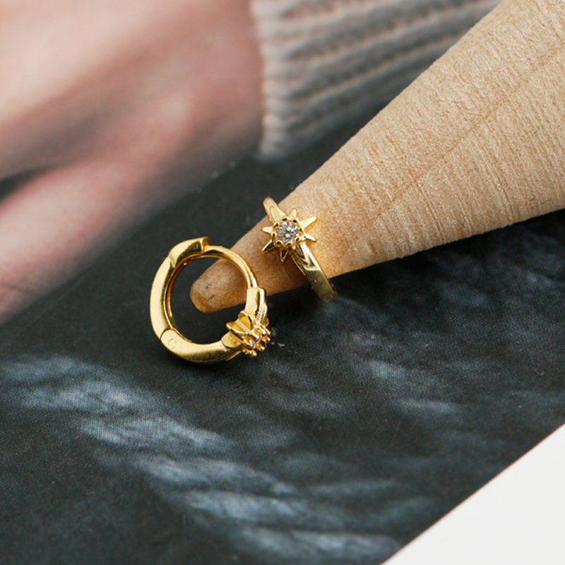 Zircon Star Hoop Earrings - Image 3