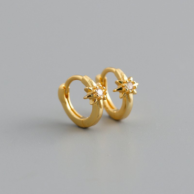 Zircon Star Hoop Earrings - Image 4