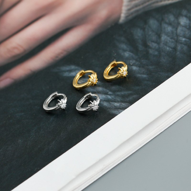 Zircon Star Hoop Earrings - Image 9