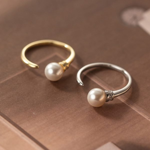 Alternative view of Unique Design Synthetic Pearl Ring