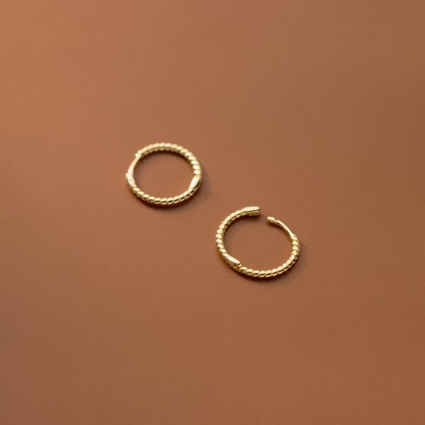 Alternative view of Round Twist Hoop Earrings
