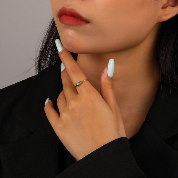 Simple Rectangle Zircon Rings