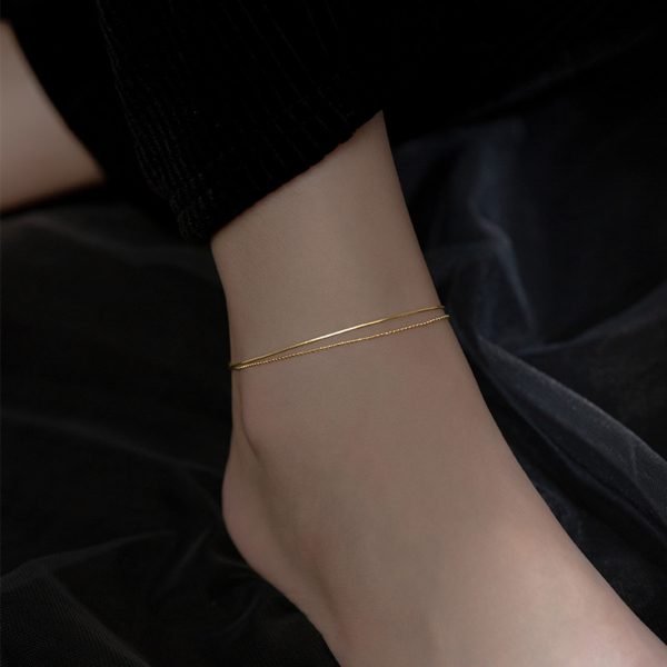 Double Unique Chains Anklet