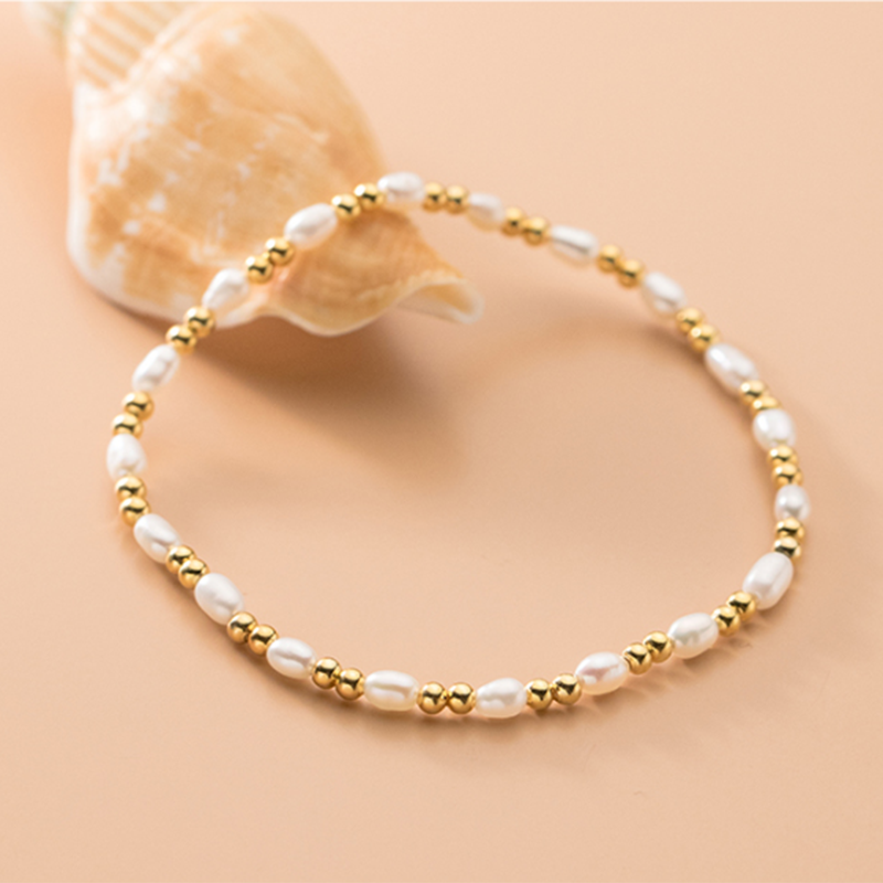 Golden Bead Pearl Bracelet - Image 4