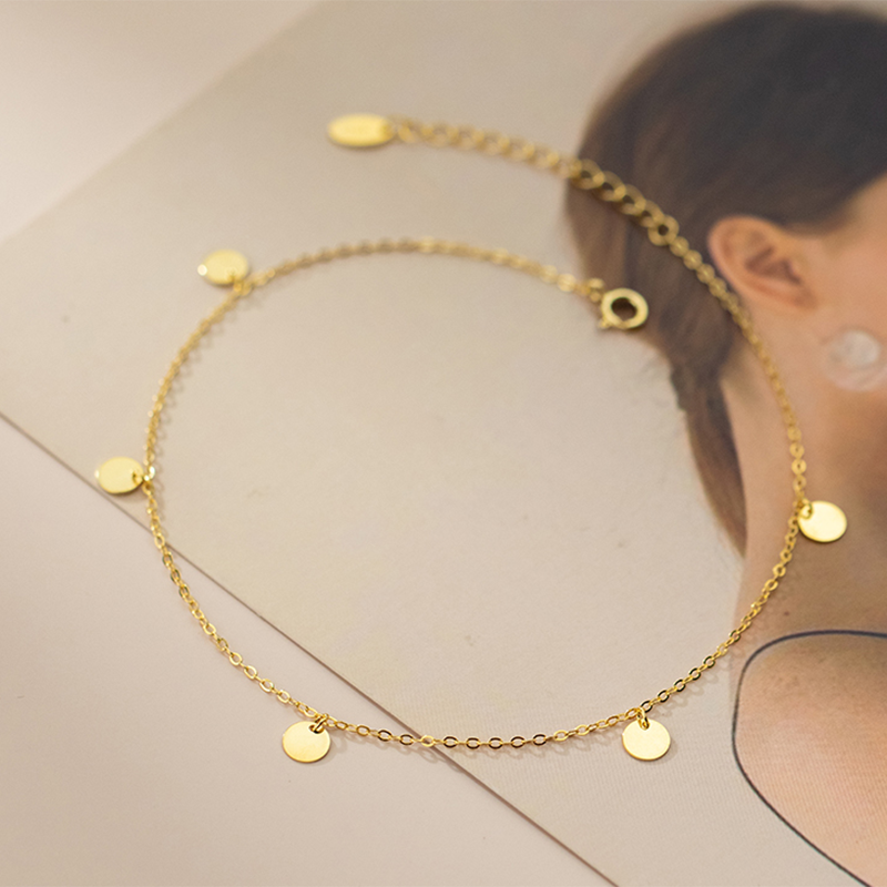 Simple Disc Link Chain Anklet - Image 5