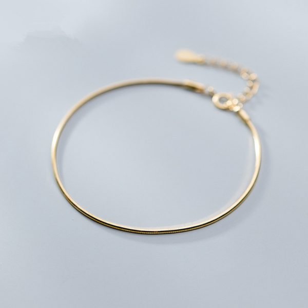 Minimalist Golden Snake Bone Chain Bracelet