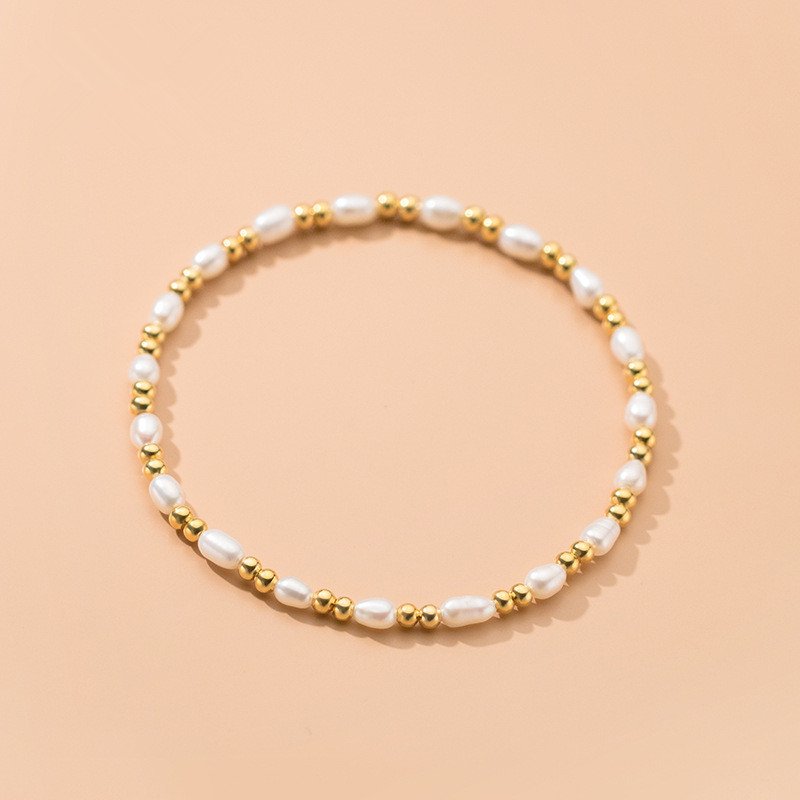 Golden Bead Pearl Bracelet - Image 2