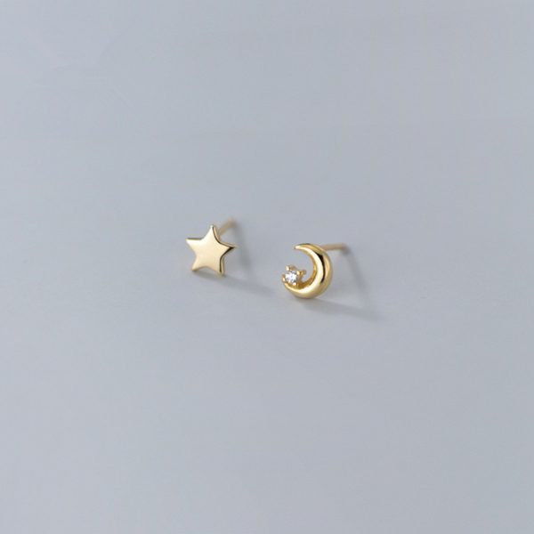 Star Moon Stud Earrings