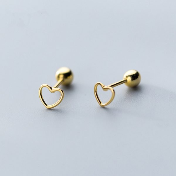 Alternative view of Hollow Love Heart Stud Earrings