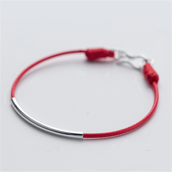 Alternative view of Silver Tube Couple Bracelet