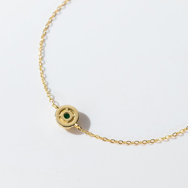 Luxe Emerald Zircon Link Charm Bracelet - Image 4