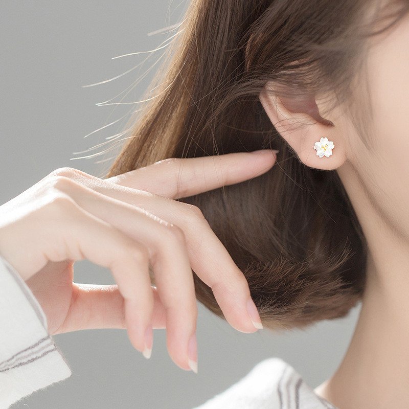 Sakura Bloom Stud Earrings - Image 5