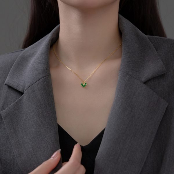 Alternative view of Emerald Heartlight Necklace